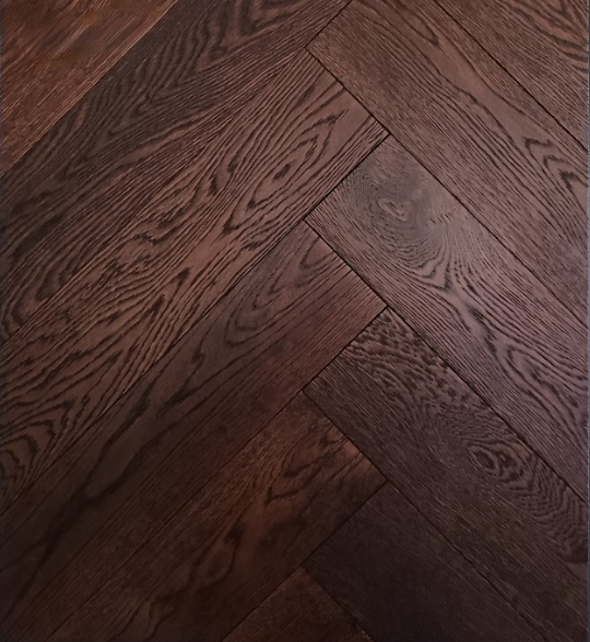 Herringbone Brushed Coffee Engineered Oak 15 x 3 x 120 x600Wood Flooring (Prime Grade)