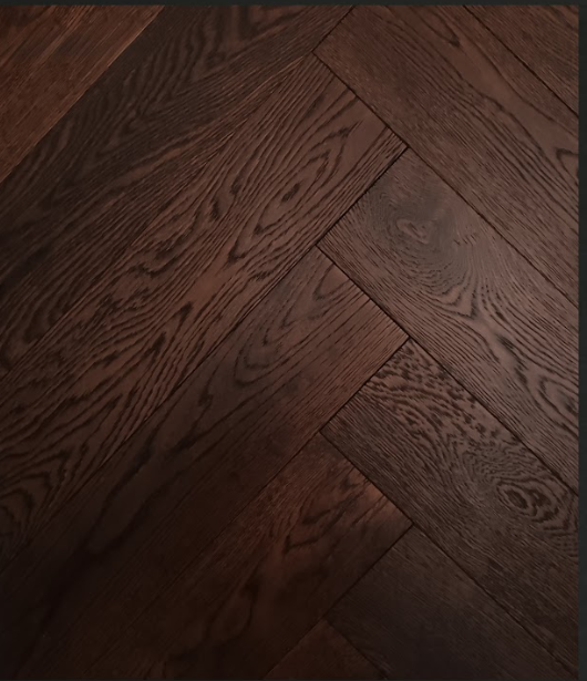 Herringbone Brushed Coffee Engineered Oak 15 x 3 x 120 x600Wood Flooring (Prime Grade)