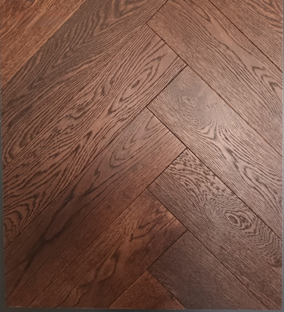 Herringbone Brushed Coffee Engineered Oak 15 x 3 x 120 x600Wood Flooring (Prime Grade)