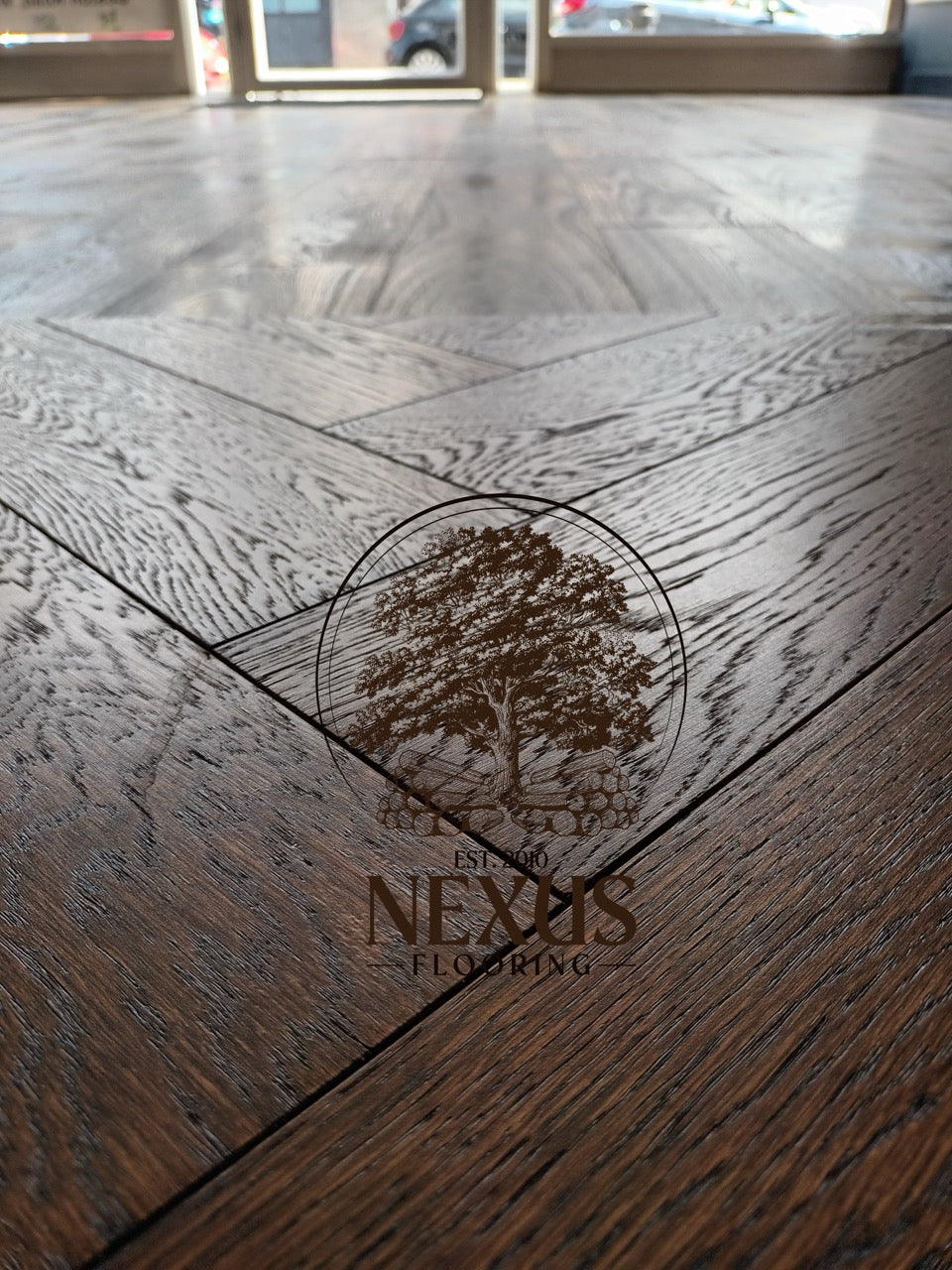 Herringbone Brushed Caramel Engineered Oak 15x 3×120 x600 Wood Flooring (Prime Grade)