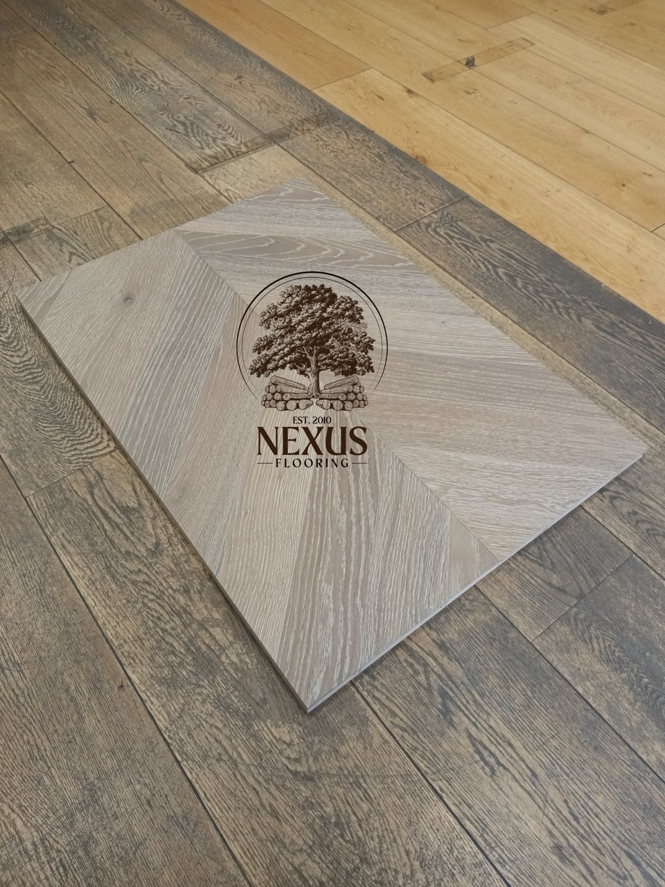 Engineered Chevron 14mm x3mm x 90mm x 510mm Smoked Rock Grey UV Oiled Flooring