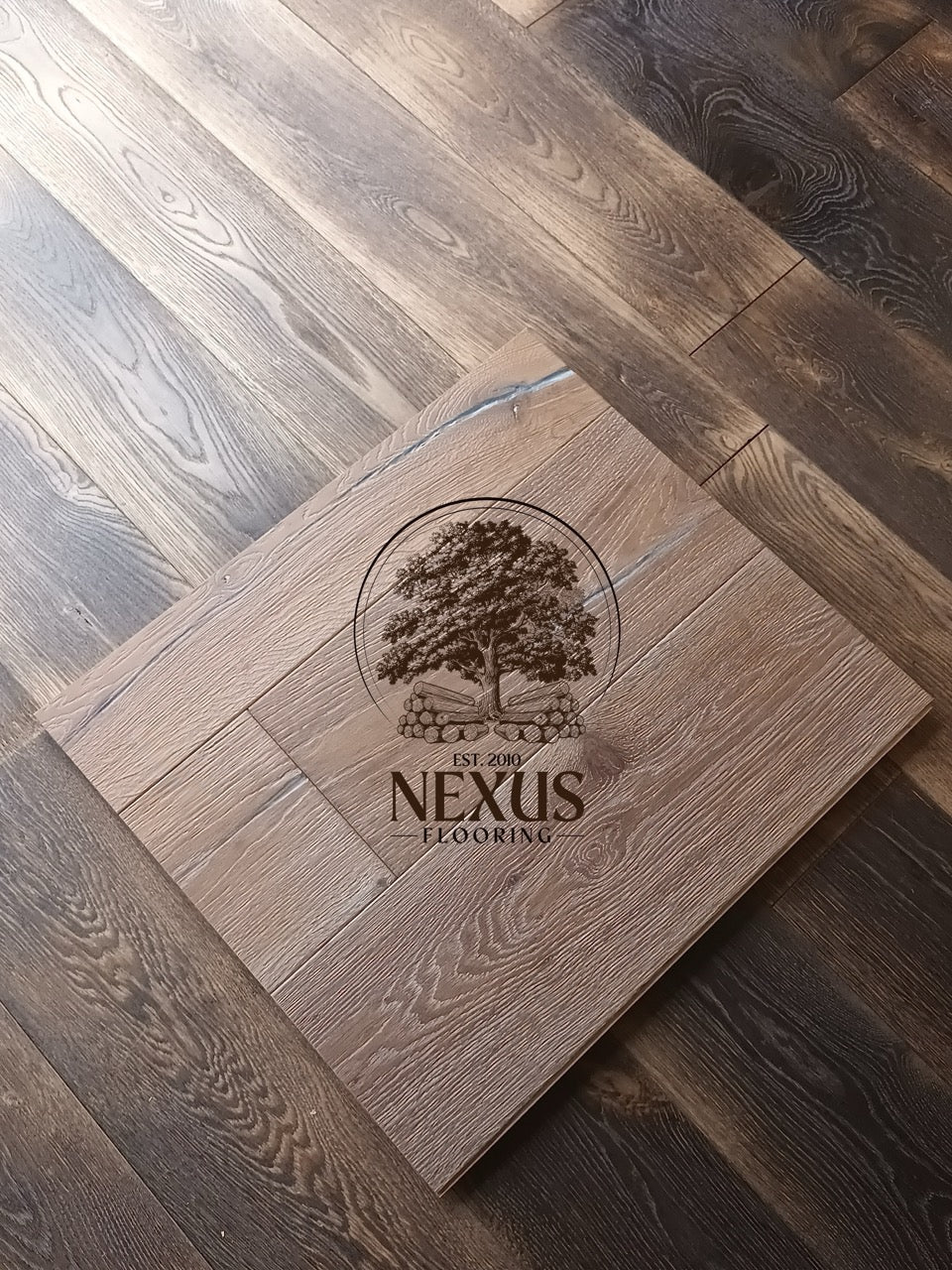 15mm x 4mm x 220mm Distressed Brown Bracken Engineered Oak Wood Flooring