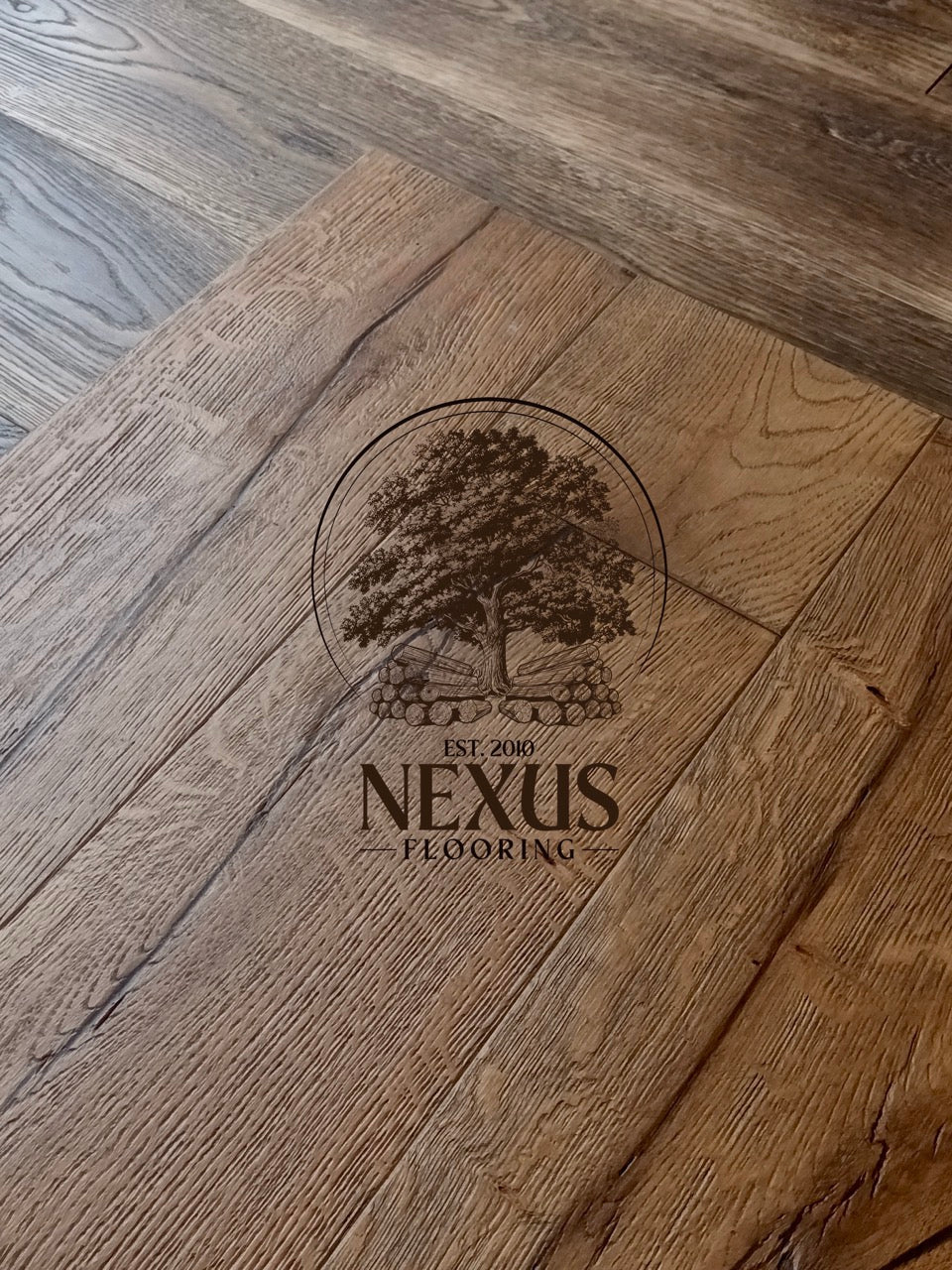 20mm x 6mm x 190mm Distressed Brown Engineered Oak Wood Flooring
