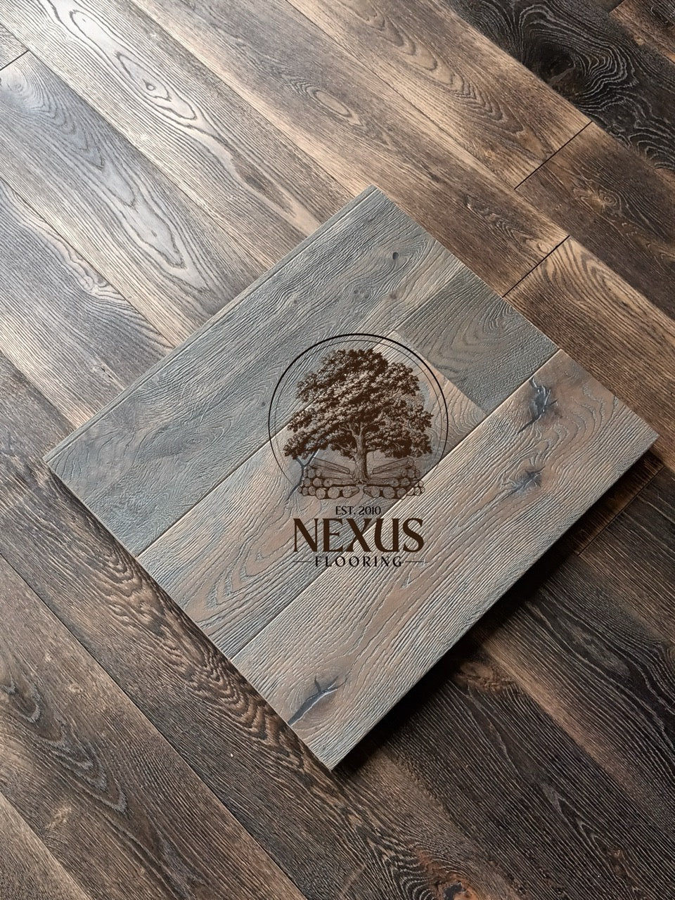20mm x 6mm x 190mm Distressed Grey Engineered Oak Wood Flooring