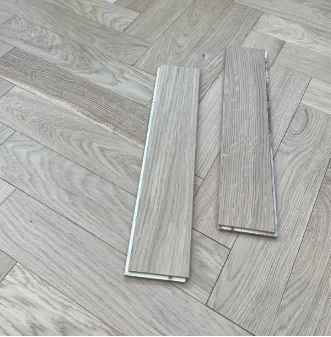 Engineered Herringbone 10mmx 3mm x 90mm x450mm Invisible Oak