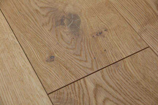 14mm x 3mm x 190mm Brushed Lacquered T & G Engineered Oak Wood Flooring