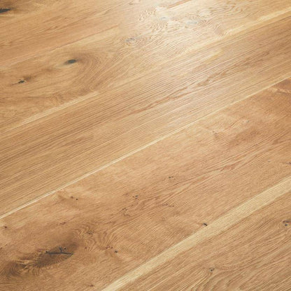 18mm x 4mm x 300mm Brushed Wax Oiled Engineered Oak Wood Flooring (4408)