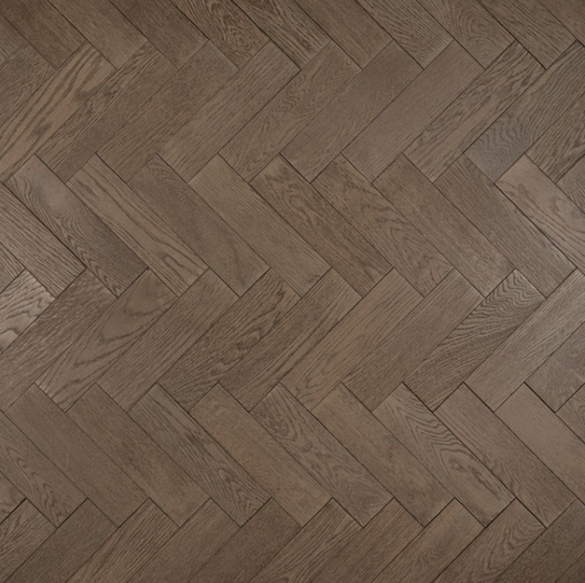 Engineered Herringbone 18mm x4mm x80mmx300mm, Hanwell Grey (Brushed Matt Lac)