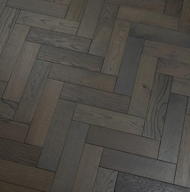 Engineered Herringbone 18mm x90mm x400mm,Graphite Grey (Brushed Matt Lac)