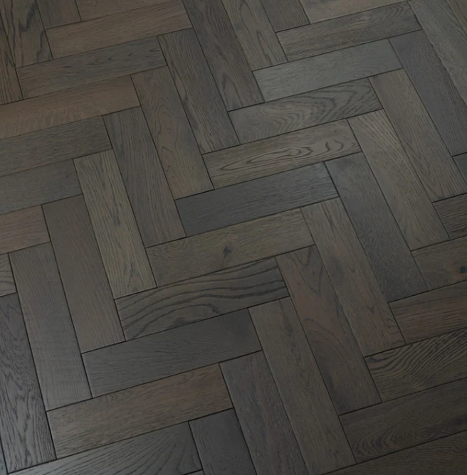 Engineered Herringbone 18mm x90mm x400mm,Graphite Grey (Brushed Matt Lac)