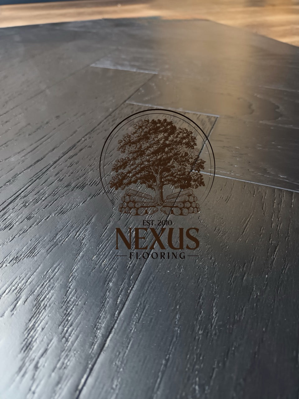 Herringbone Charcoal Black Engineered Oak 10mm x3mm x90mm x450mm Wood Flooring