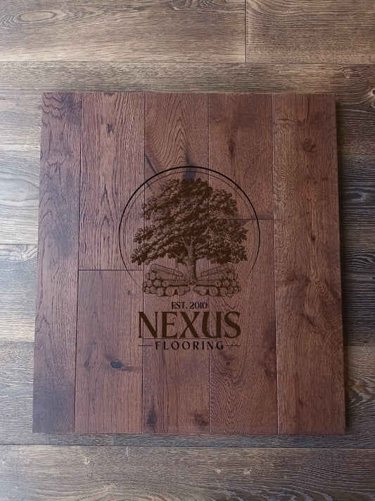 14mm x 3mm x 125mm Smoked Brushed Caramel Lacquered Engineered Oak Wood Flooring