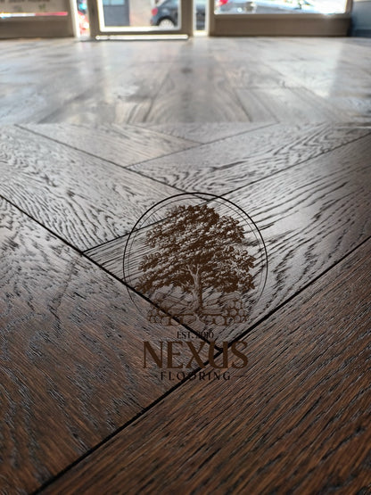 Herringbone Brushed Caramel Engineered Oak 15x 3×120 x600 Wood Flooring (Prime Grade)