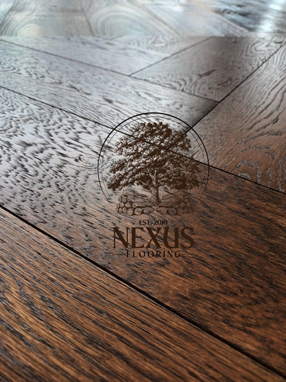 Herringbone Brushed Caramel Engineered Oak 15x 3×120 x600 Wood Flooring (Prime Grade)