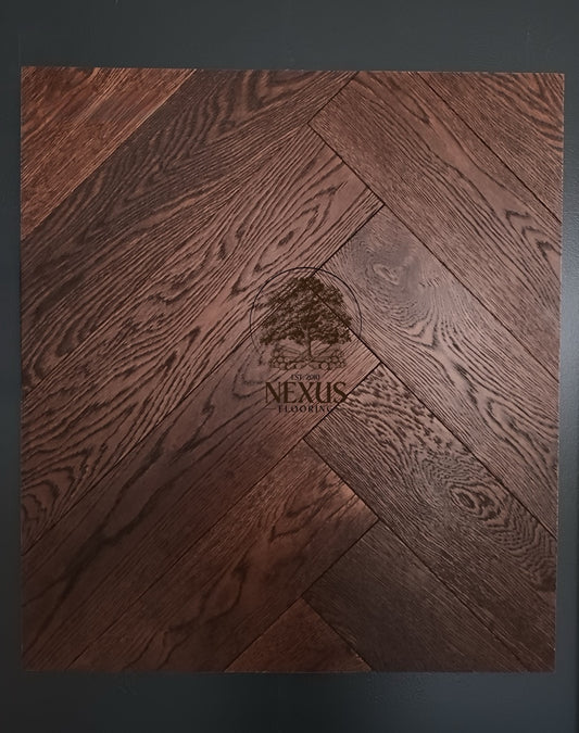 Herringbone Brushed Coffee Engineered Oak 15 x 3 x 120 x600Wood Flooring (Prime Grade)