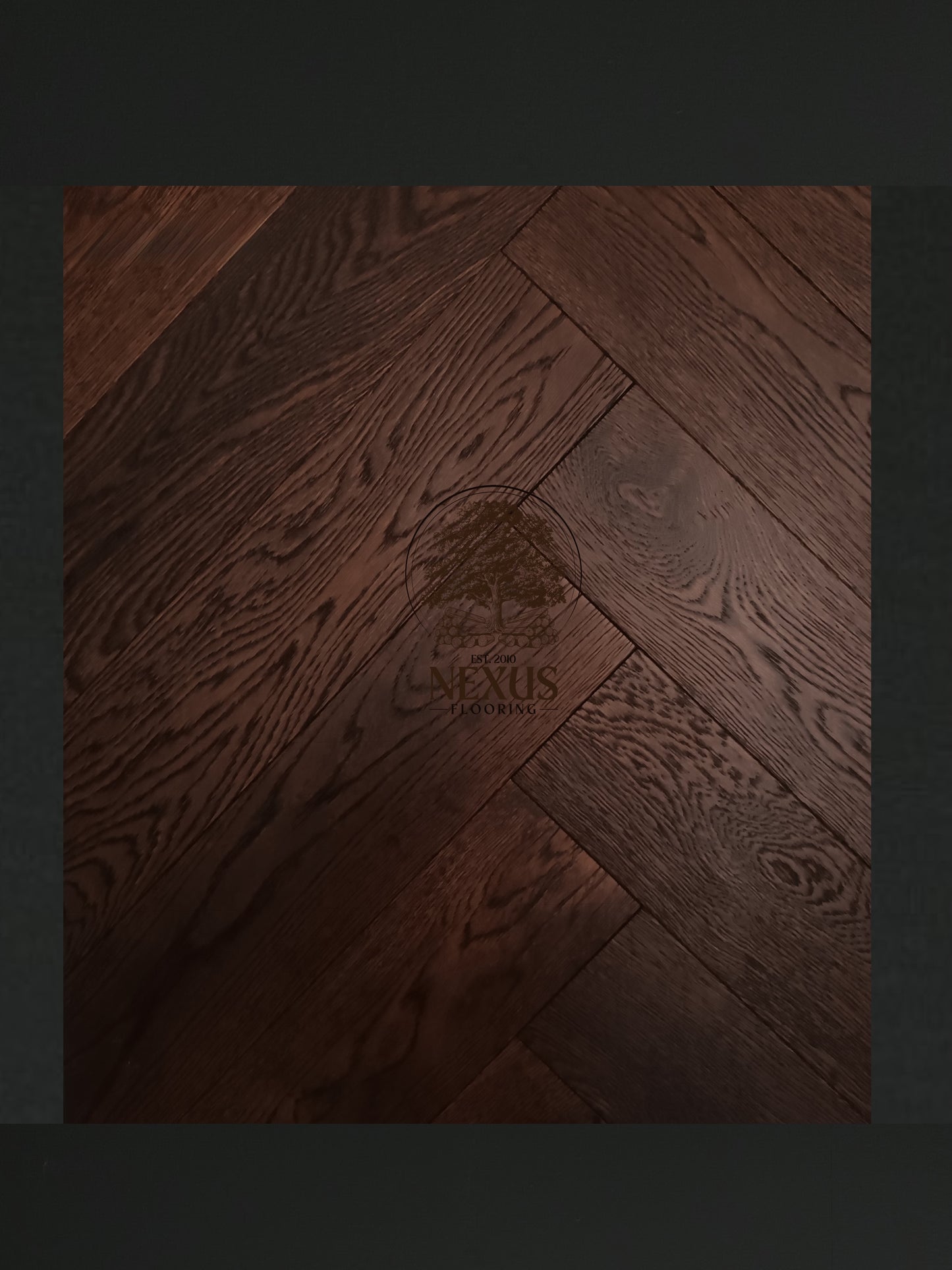 Herringbone Brushed Coffee Engineered Oak 15 x 3 x 120 x600Wood Flooring (Prime Grade)