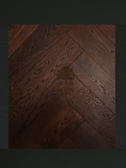 Herringbone Brushed Coffee Engineered Oak 15 x 3 x 120 x600Wood Flooring (Prime Grade)