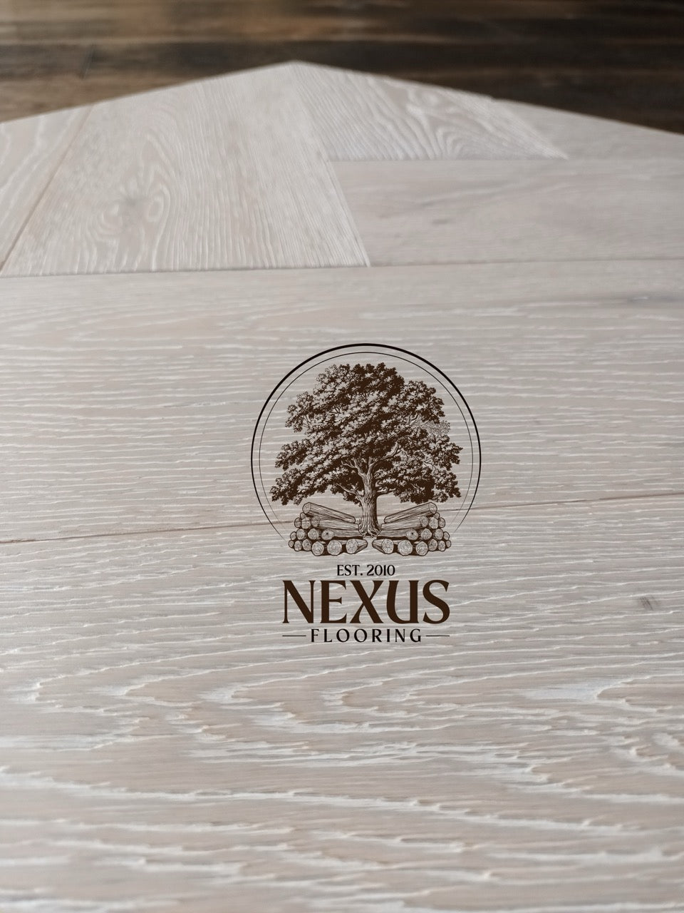 Brushed White Lacquered Herringbone Engineered Oak 14 x 3 x 150 Wood Flooring