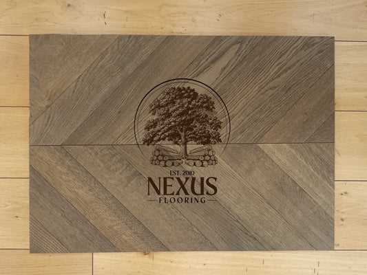 Engineered Chevron 14mm x3mm x90mm x510mm Oak Textured Dark Brown  Flooring