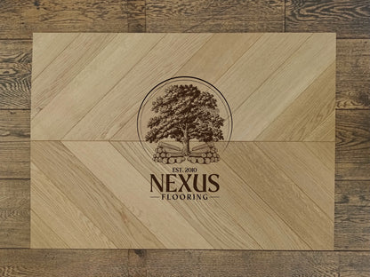 Engineered Chevron 14mm x3mm x90mm x510mm Oak Natural Brushed Matt Lacquered Prime Grade