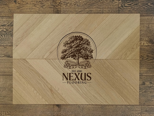 Engineered Chevron 14mm x3mm x90mm x510mm Oak Natural Brushed Matt Lacquered Prime Grade