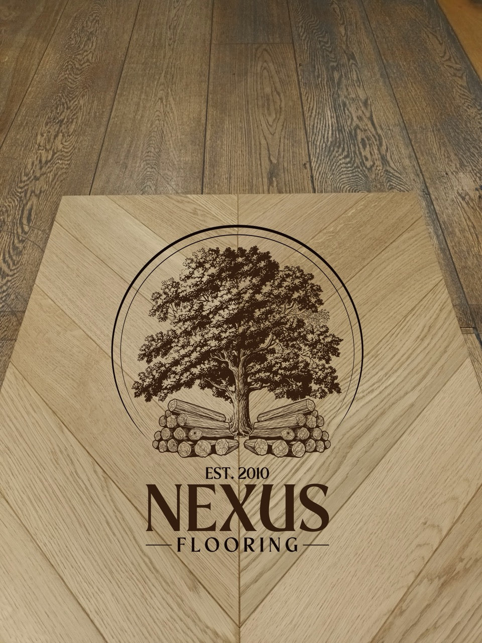 Engineered Chevron 14mm x3mm x90mm x510mm Oak Natural Brushed Matt Lacquered ABC