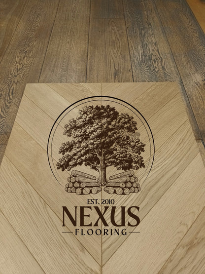 Engineered Chevron 14mm x3mm x90mm x510mm Oak Natural Brushed Matt Lacquered ABC