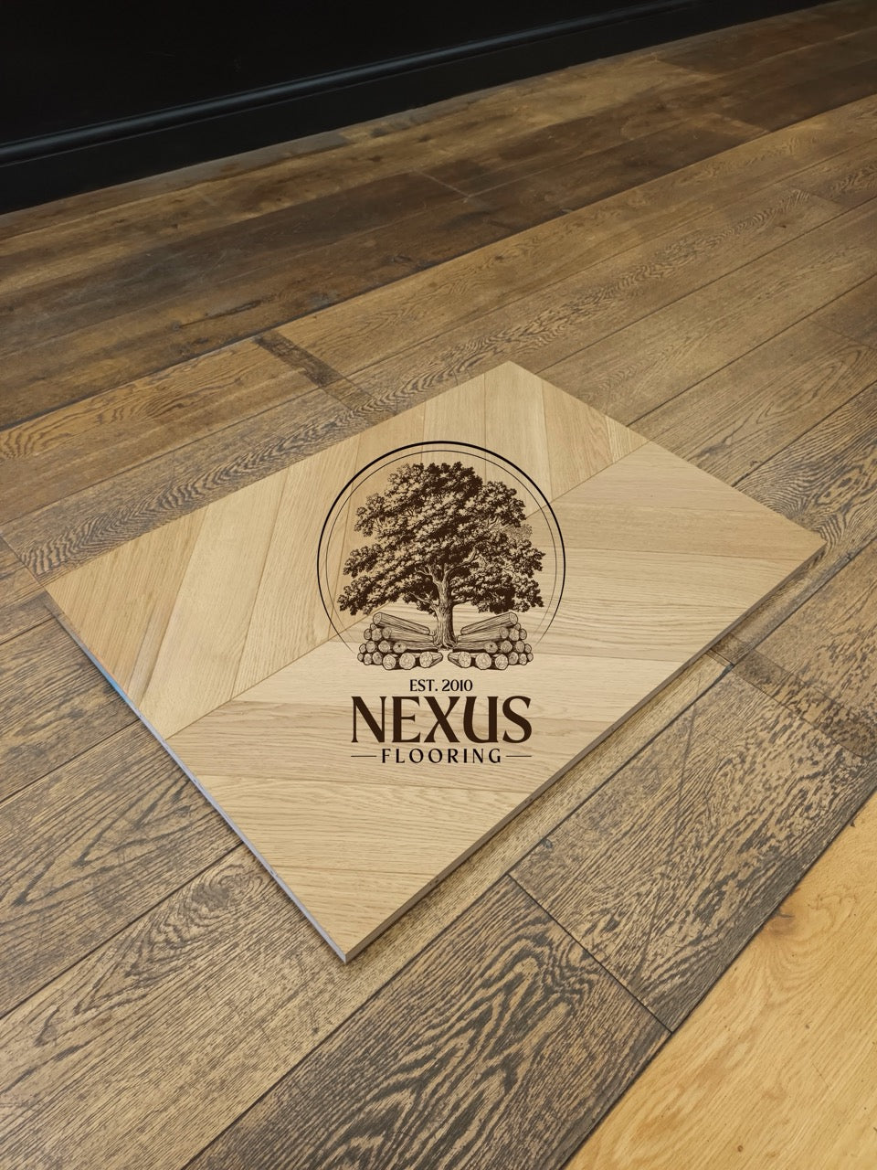 Engineered Chevron 14mm x3mm x90mm x510mm Oak Natural Brushed Matt Lacquered ABC