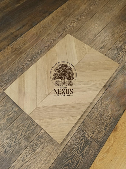 Engineered Chevron 14mm x3mm x90mm x510mm Oak Natural Brushed Matt Lacquered Prime Grade