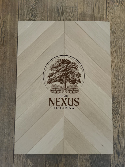 Engineered Oak Chevron 14mm x3mm x90mm x510 Invisible Oiled Lightly Brushed Matt Lac Prime Grade