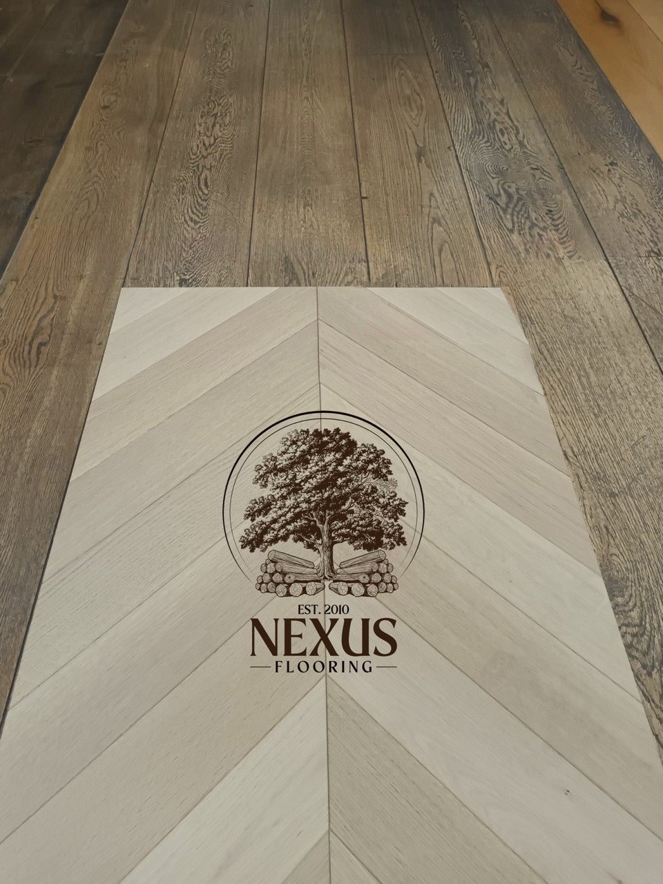 Engineered Oak Chevron 14mm x3mm x90mm x510 Invisible Oiled Lightly Brushed Matt Lac Prime Grade