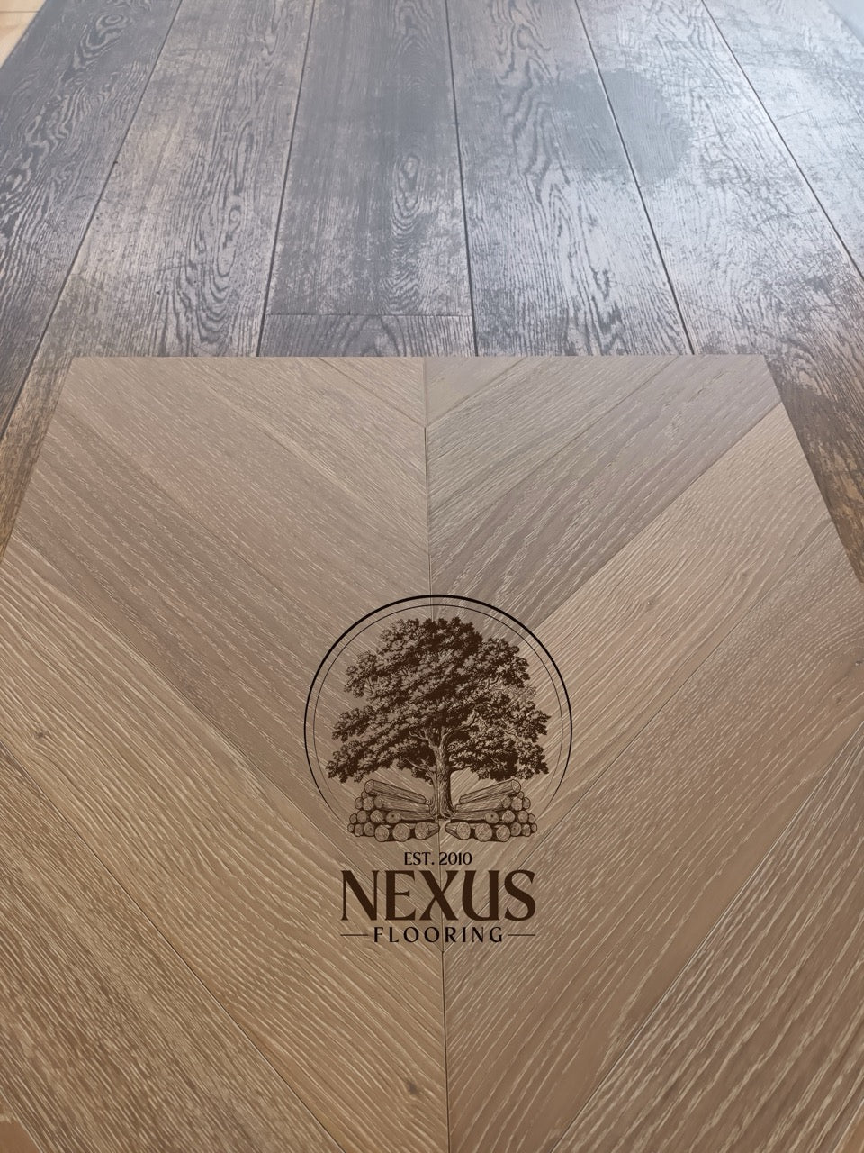 Engineered Chevron 14mm x3mm x 90mm x 510mm Smoked Rock Grey UV Oiled Flooring