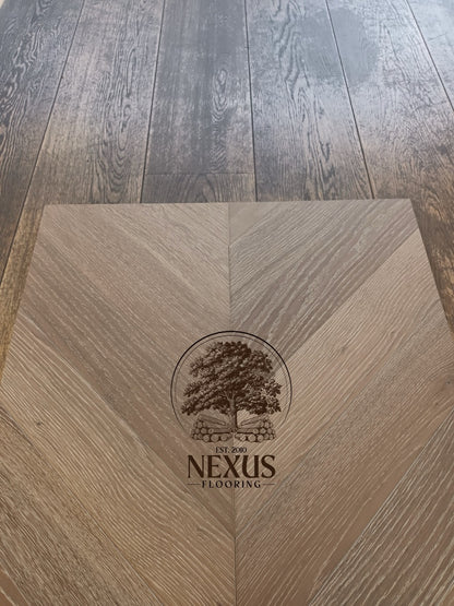 Engineered Chevron 14mm x3mm x 90mm x 510mm Smoked Rock Grey UV Oiled Flooring