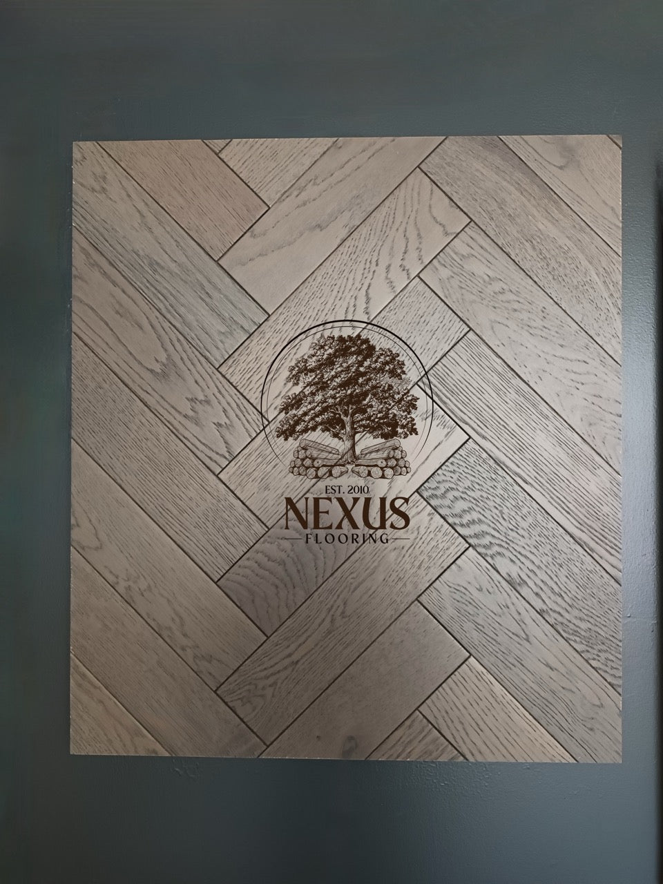 Engineered Herringbone 18mm x90mm x400mm,Gaxaly Grey Bark  (Brushed Matt Lac)