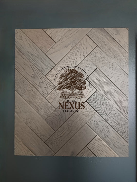 Engineered Herringbone 18mm x90mm x400mm,Gaxaly Grey Bark  (Brushed Matt Lac)