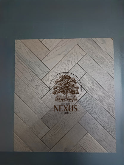 Engineered Herringbone 18mm x90mm x400mm,Gaxaly Grey Bark  (Brushed Matt Lac)