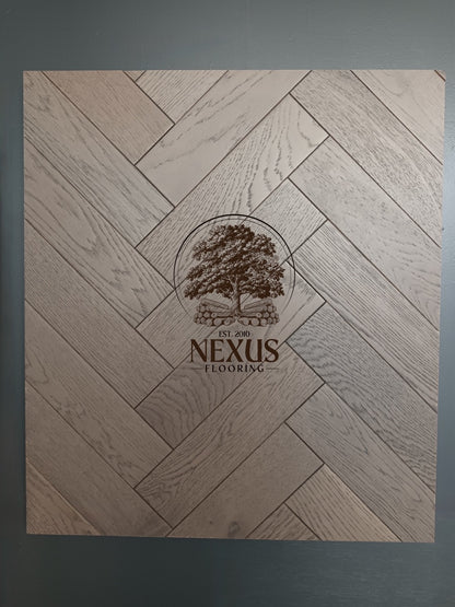Engineered Herringbone 18mm x90mm x400mm,Gaxaly Grey Bark  (Brushed Matt Lac)