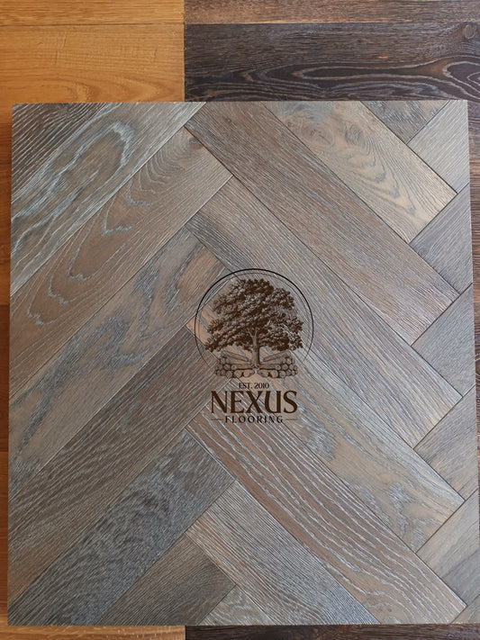 Engineered Herringbone 18mm x4mm x80mm x300mm, Graphite grey( Brushed Matt Lac)