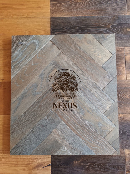 Engineered Herringbone 18mm x4mm x80mm x300mm, Graphite grey( Brushed Matt Lac)