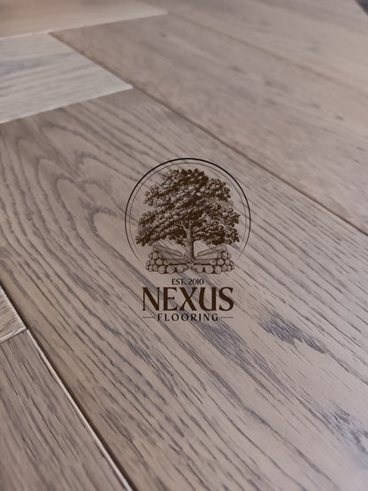 Herringbone Grey Washed Lacquered Engineered Oak 15 x 3 x 120 x 600 Wood Flooring