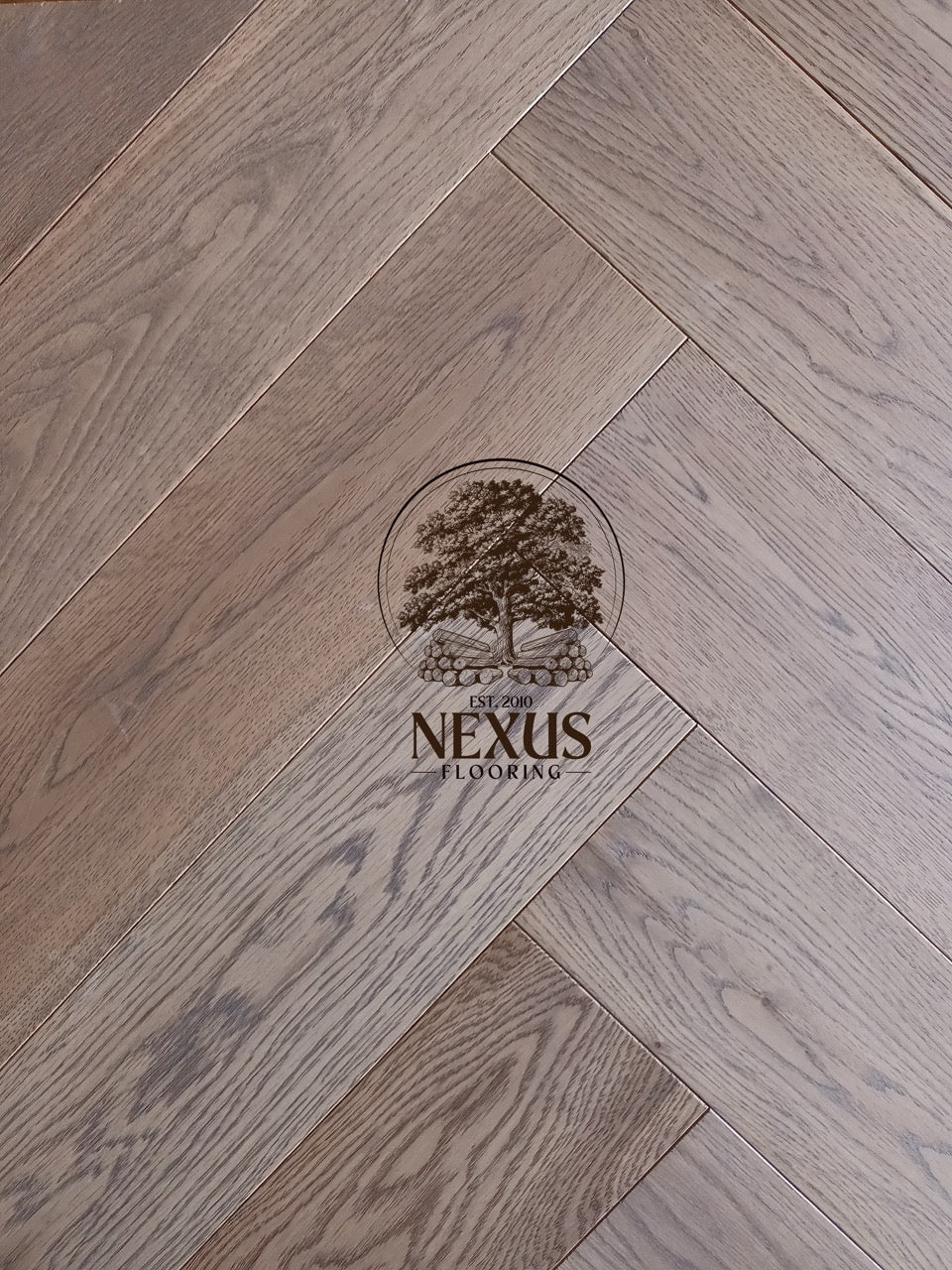 Herringbone Grey Washed Lacquered Engineered Oak 15 x 3 x 120 x 600 Wood Flooring
