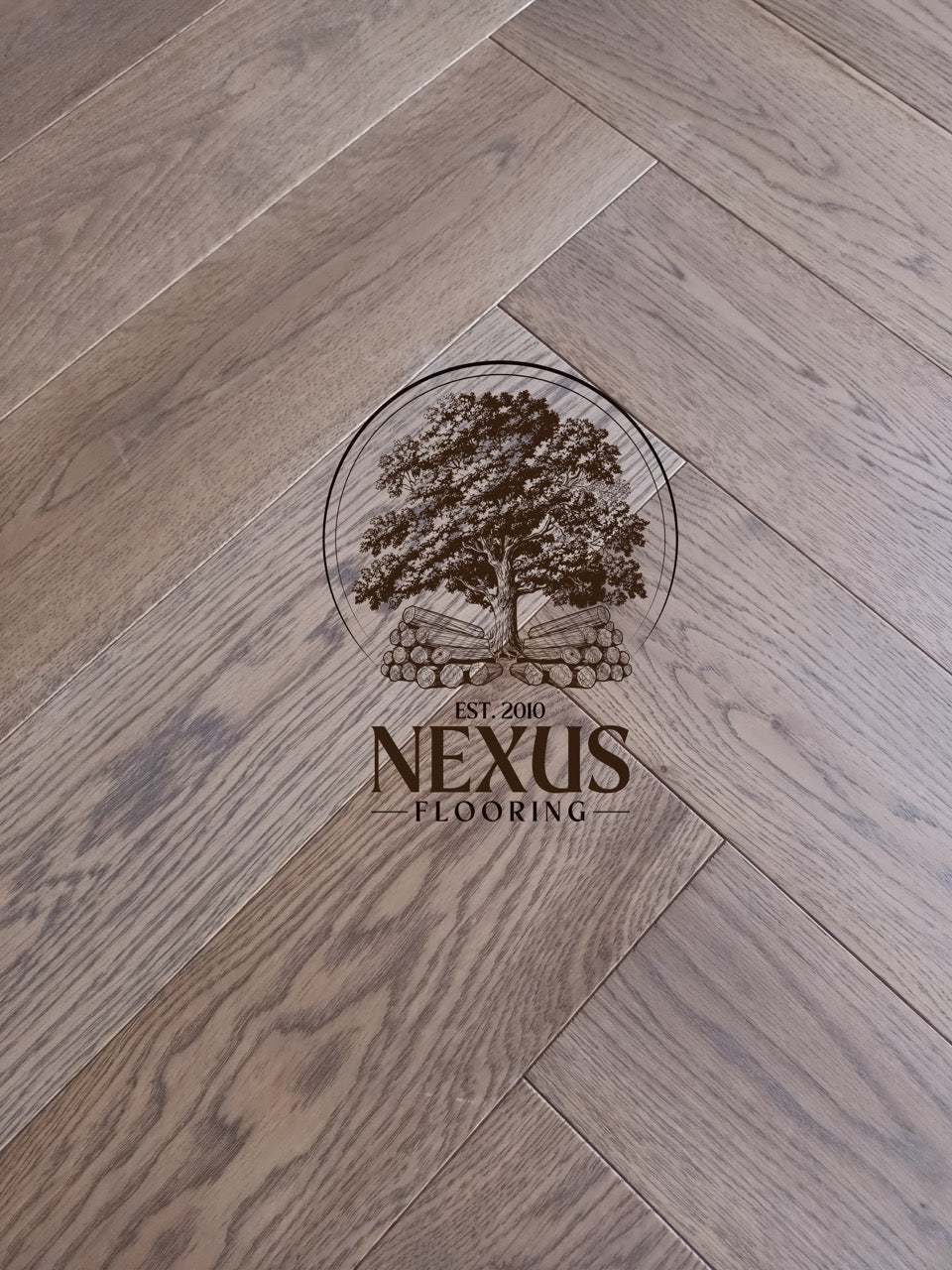 Herringbone Grey Washed Lacquered Engineered Oak 15 x 3 x 120 x 600 Wood Flooring