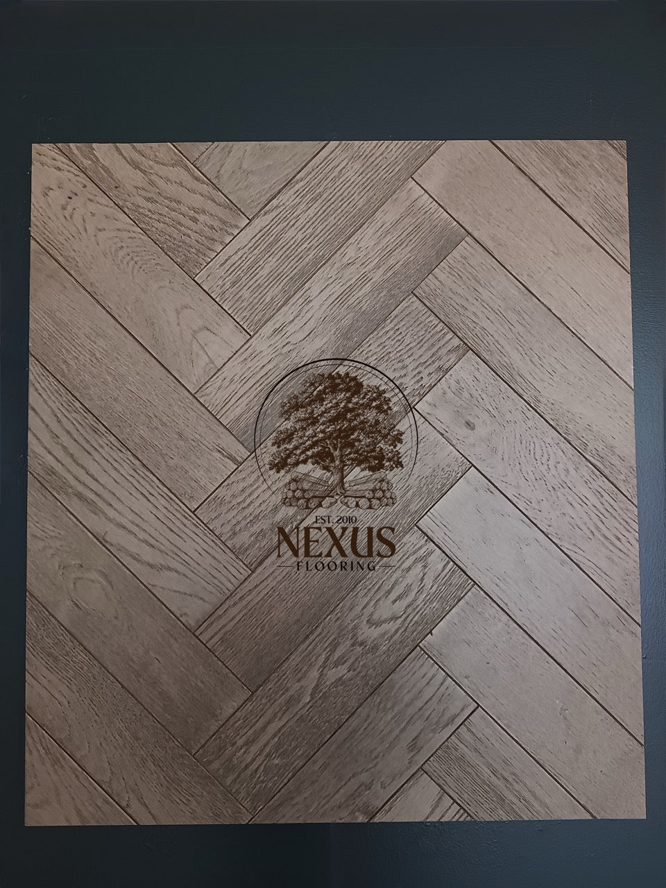 Engineered Herringbone 18mm x4mm x80mmx300mm, Hanwell Grey (Brushed Matt Lac)