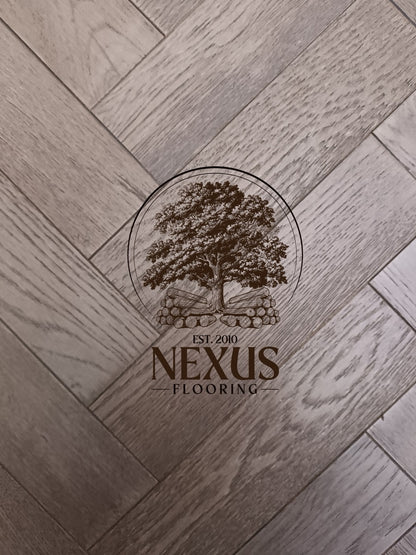 Engineered Herringbone 18mm x4mm x80mmx300mm, Hanwell Grey (Brushed Matt Lac)