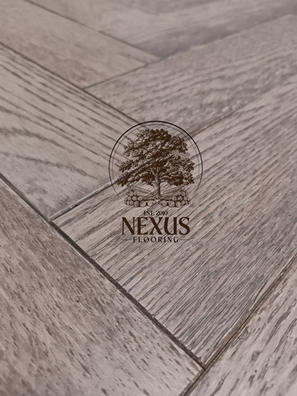Engineered Herringbone 18mm x4mm x80mmx300mm, Hanwell Grey (Brushed Matt Lac)