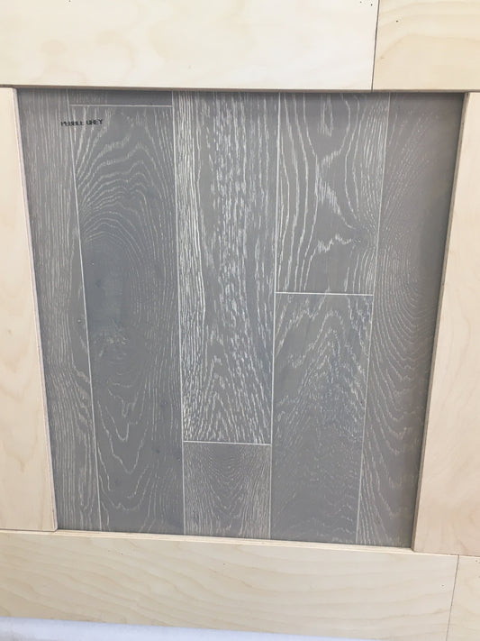 Engineered 13mmx 3mm x125mm  Pebble Grey Brushed Lacquered Oak