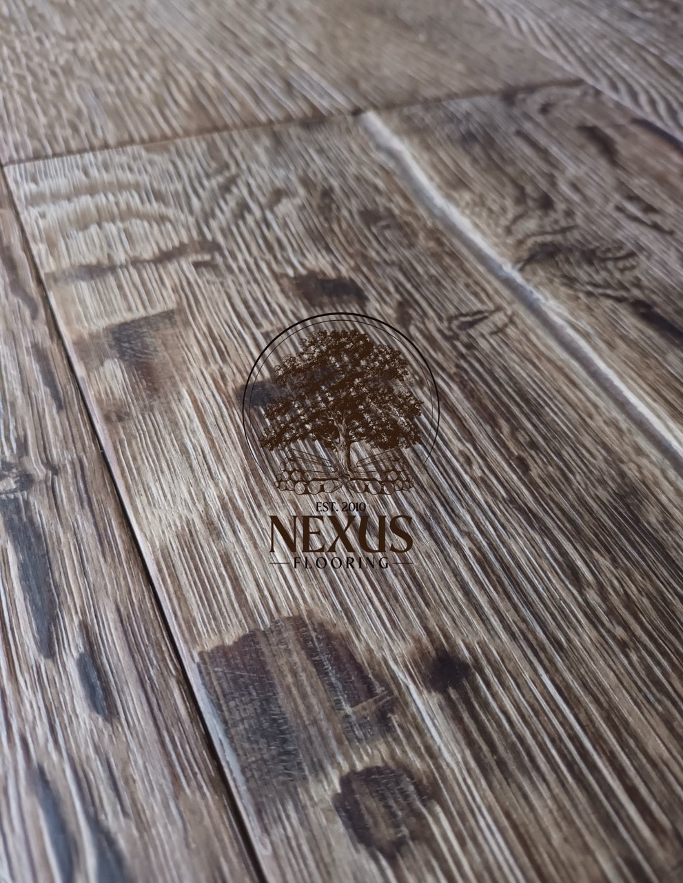 Engineered 15mmx4mm x 220mm  Distressed Grey Hard Wax Oiled Nexus Flooring