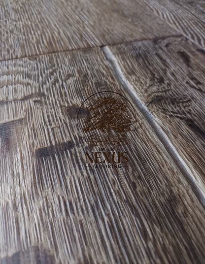 Engineered 15mmx4mm x 220mm  Distressed Grey Hard Wax Oiled Nexus Flooring