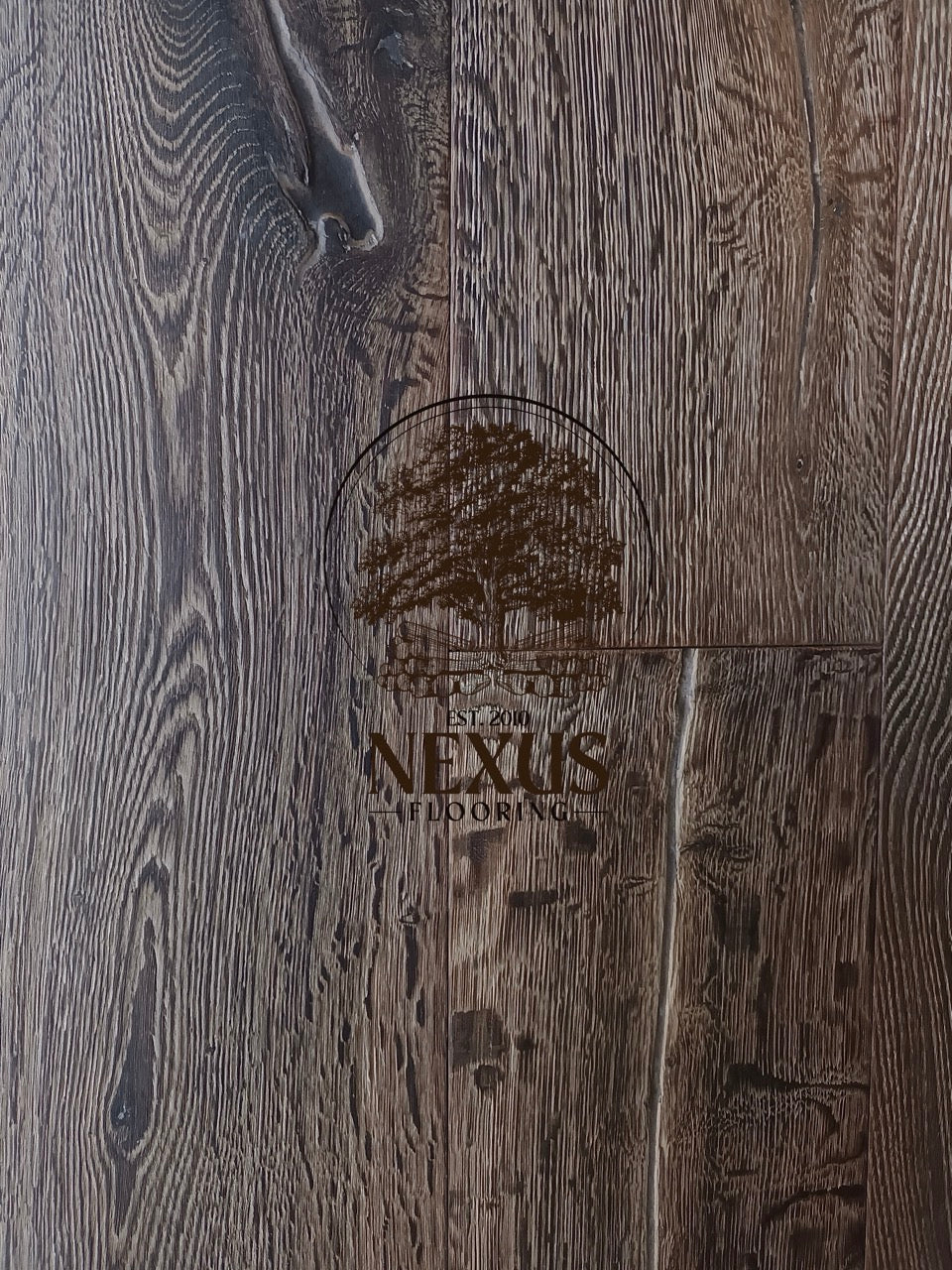 Engineered 15mmx4mm x 220mm  Distressed Grey Hard Wax Oiled Nexus Flooring