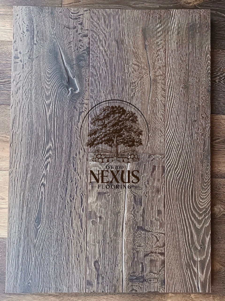 Engineered 15mmx4mm x 220mm  Distressed Grey Hard Wax Oiled Nexus Flooring